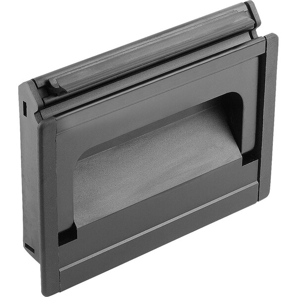 Kipp Recessed Handle Fold-Down, L=100, H=90, Form:A, Plug-In Aluminum, Black Anodized, Comp:Polyamide K0239.10011 - main